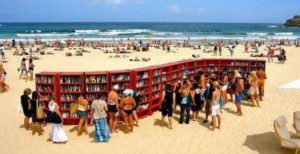 Library on Italian beach